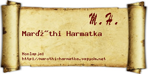 Maróthi Harmatka névjegykártya